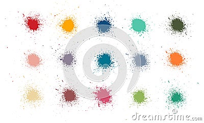 Colorful paint stains set, color splatter Vector Illustration